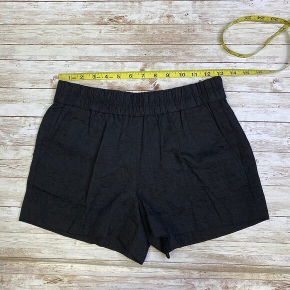 J Crew Black Jacquard Floral Print Pull On Shorts - Picture 7 of 10